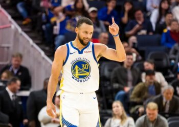 Golden State Warriors guard Stephen Curry at Chase Center.
