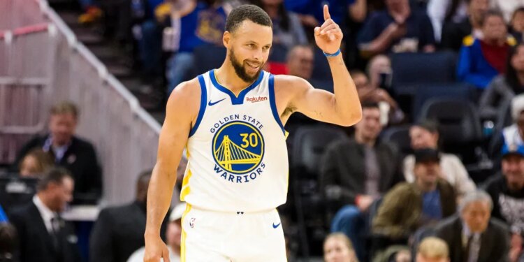 Golden State Warriors guard Stephen Curry at Chase Center.