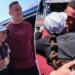 Aaron Judge hugs wife Samantha after 2025 NYC Marathon