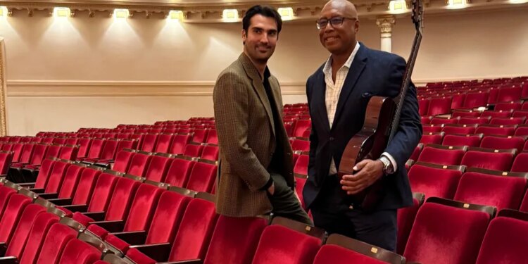Bernie Williams and Jonathan Tetelman at Carnegie Hall.
