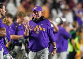 Brian Kelly during his final game as LSU coach on Oct. 25, 2025.