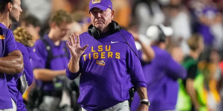 Brian Kelly during his final game as LSU coach on Oct. 25, 2025.