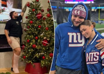 Cam Skattebo's girlfriend shares holiday photo of Giants star back on his feet