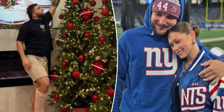 Cam Skattebo's girlfriend shares holiday photo of Giants star back on his feet