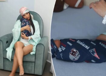 Cardi B shares first photos of her baby with Patriots' Stefon Diggs