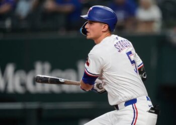 Corey Seager follows through on a single.