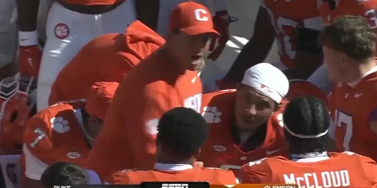 Dabo Swinney losing his cool on the Clemson sideline.