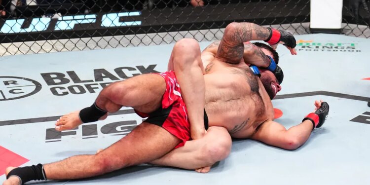 UFC Fight Night: Dulgarian v del Valle fight in progress.