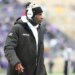 Deion Sanders looks on during the second quarter against the Kansas State Wildcats at Bill Snyder Family Football Stadium.