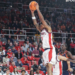 St. John's Red Storm forward Dillon Mitchell (1) grabs the rebound in the first half against the Bucknell Bison at Carnesecca Arena.