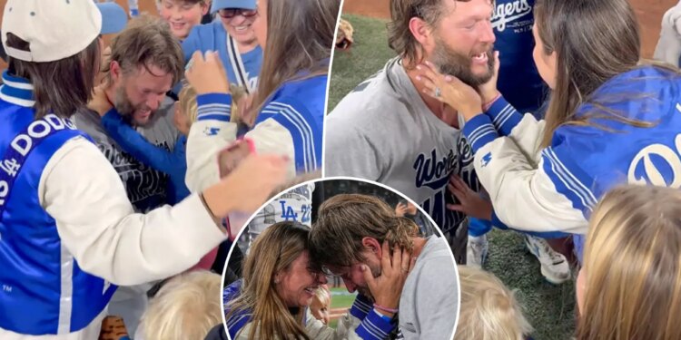 Dodgers' Clayton Kershaw cries with wife, kids after World Series win