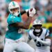 Miami Dolphins tight end Darren Waller catches a pass against the Carolina Panthers.
