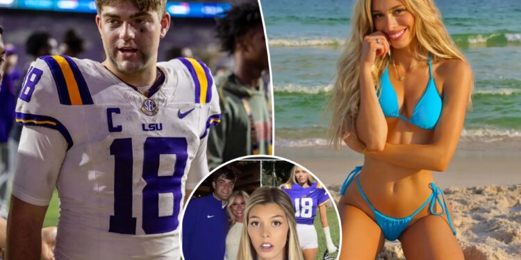 Influencer Peighton Tubre denies affair rumors with LSU quarterback Garrett Nussmeier after 'fake news' article goes viral