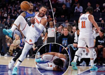 Jalen Brunson exits early against Magic in Knicks injury scare