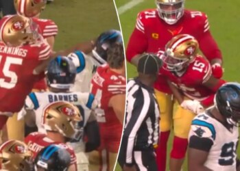 Jauan Jennings strikes Tre'von Moehrig after 'cheap shot' in 'MNF'