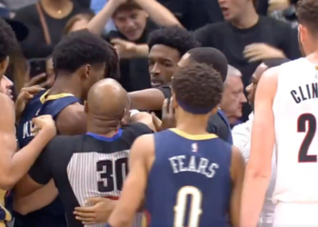 The Pelicans and Trail Blazers got into a heated scuffle on Wednesday night.