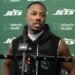 Jets cornerback Brandon Stephens talks with the media on Nov. 26, 2025.