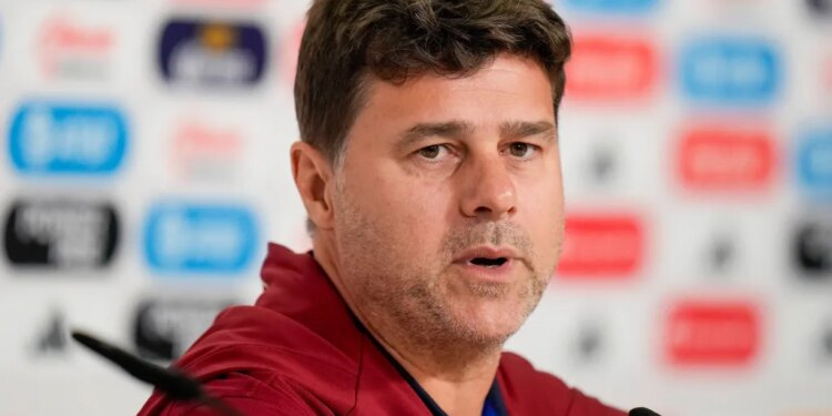 Mauricio Pochettino speaks at a press conference.