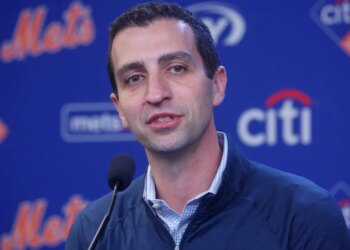 David Stearns is pictured during a Sept. 29 press conference.