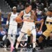 Brooklyn Nets forward Michael Porter Jr. (17) looks to pass the ball in front of Washington Wizards guard Bilal Coulibaly (0) during the third quarter at Capital One Arena.