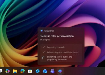 An AI agent running on the Windows 11 taskbar.