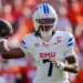 SMU quarterback Kevin Jennings (7) passes the ball.