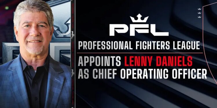 Graphic with a photo of Lenny Daniels and text about his appointment as Chief Operating Officer for the Professional Fighters League.