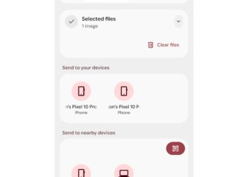 <em>Sending files over AirDrop on Android uses the Quick Share interface.</em>