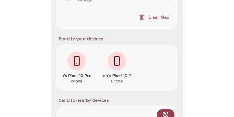 <em>Sending files over AirDrop on Android uses the Quick Share interface.</em>