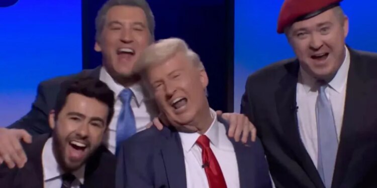 An image collage containing 1 images, Image 1 shows Four men, some in suits, laughing with their arms around each other