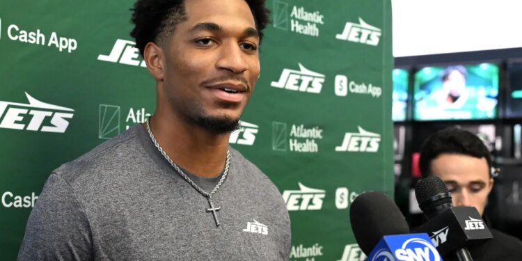 Rookie Azareye’h Thomas, talking to the media earlier in the season, will now be one of the Jets' starting cornerback since the Sauce Gardner trade.