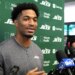 Rookie Azareye’h Thomas, talking to the media earlier in the season, will now be one of the Jets' starting cornerback since the Sauce Gardner trade.