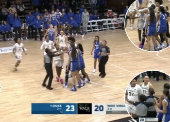 Seven women's basketball players ejected in wild melee as depleted West Virginia downs Duke