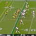 Football field with players on the line of scrimmage, showing game stats: Eagles 6-2 vs. Packers 5-2-1, 10-7 in favor of Eagles, 4th quarter, 33 seconds left, 4th and 6.
