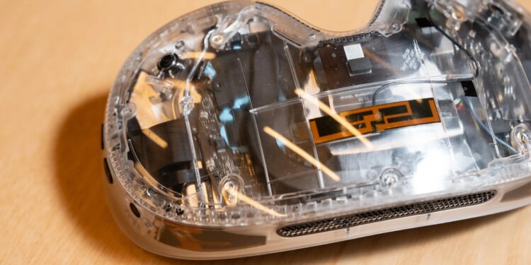 A Steam Frame with a transparent case.