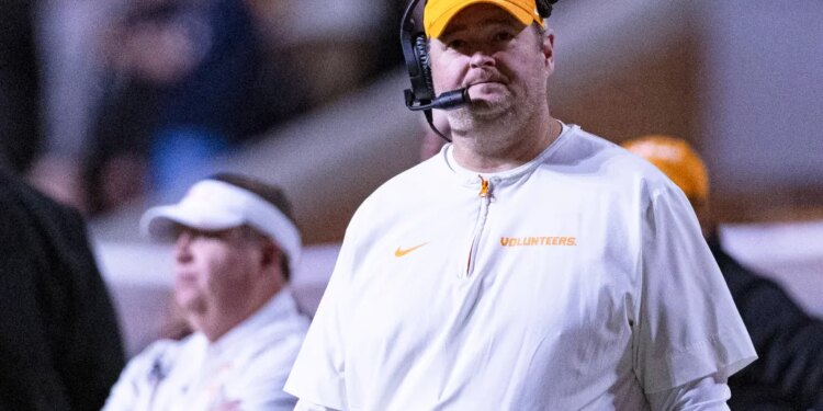 Josh Heupel on the sidelines.