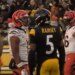 Bengals receiver Ja'Marr Chase (l.) spits at Steelers cornerback Jalen Ramsey (r) on Nov. 16, 2025.