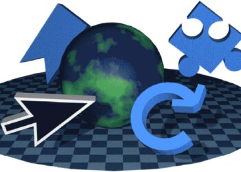 An illustration depicting icons from a web browser.