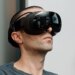 The Verge’s Jay Peters wearing Valve’s Steam Frame VR headset.