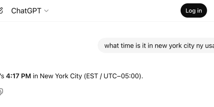 ChatGPT told me this at 10:10AM EST.