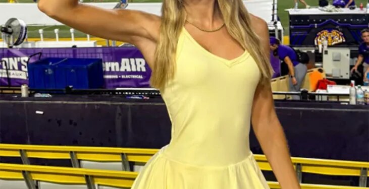 Influencer Peighton Tubre at the LSU-Florida game at Tiger Stadium on September 13, 2025.