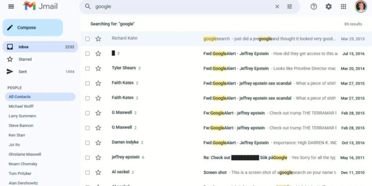‘Jmail’ is like Gmail, but with Jeffrey Epstein’s emails