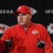 Kansas City Chiefs head coach Andy Reid talks to reporters.