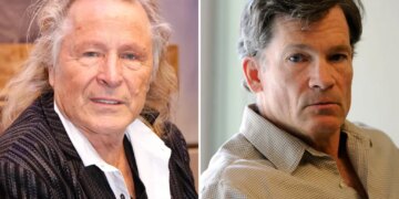 Collage of two men, one with long blond hair and a black and white shirt, and one with short dark hair and a tan checkered shirt.