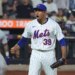 New York Mets pitcher Edwin Díaz (39) reacts to closing the ninth inning when the New York Mets played the Cleveland Guardians Monday, August 4, 2025 at Citi Field in Queens, NY.
