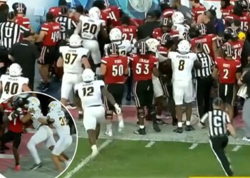 Brawl breaks out in final moments of Louisville-Toledo bowl game over late hit