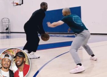 Chris Paul hoops with Mookie Betts at Clippers' facility
