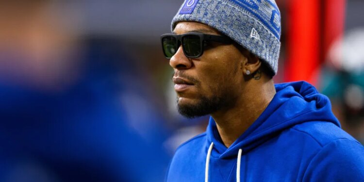 Indianapolis Colts quarterback Anthony Richardson Sr. stands on the sidelines during an NFL football game against the Houston Texans, Nov. 30, 2025, in Indianapolis.
