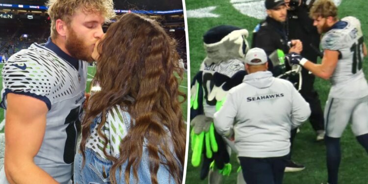 Cooper Kupp, wife share kisses after Seahawks beat Rams