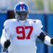 New York Giants defensive tackle Dexter Lawrence II during football practice, Friday, Sept.19, 2025, in East Rutherford, N.J.